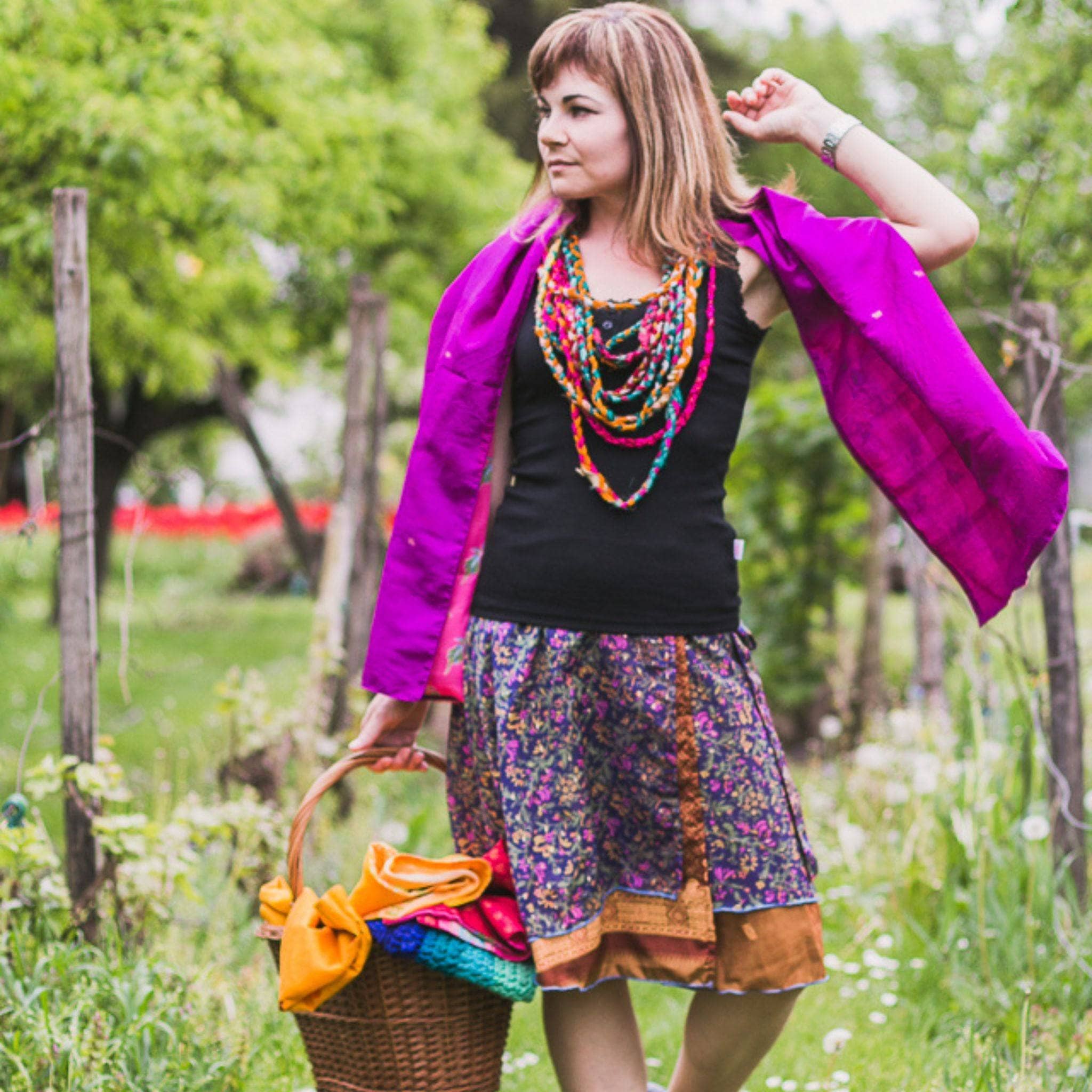 Knee Length Mini Sari Wrap Skirts Lightweight Summer Wardrobe Essential Flirty Beachside Style Darn Good Yarn